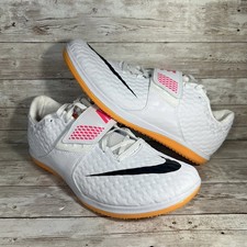 Nike Zoom HJ High Jump Elite Track Spikes White Orange Men's Size 9 806561-102