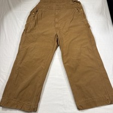 Dickies Dungarees Adult 38x32 Brown Bib Overalls Workwear Canvas Carpenter Men