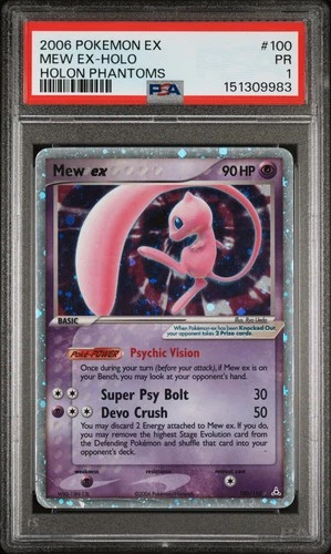 2006 POKEMON EX HOLON PHANTOMS #100 MEW EX-HOLO PSA 1