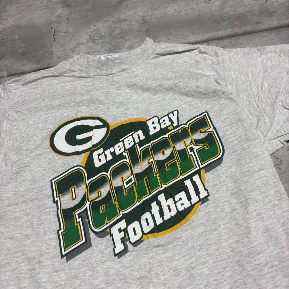 Camisa De Colección Green Bay Packers Niño Grande Gris Logo 7 Jóvenes Niños NFL * Foto 2 de 4