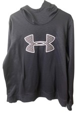 Under Armour ColdGear Hoodie Womens XL Black Fleece Big Logo Pullover