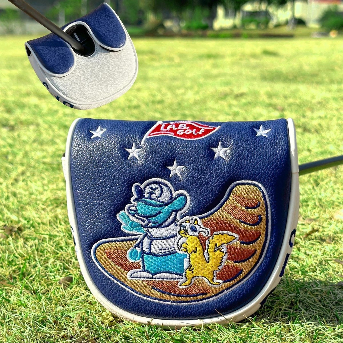 LAB Golf DF3 Mallet Putter Cover Magnetic Closure Cartoon