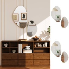 Set of 2 Wall Mirror with Irregular Shape, Pebble-Shaped Decorative Mirror