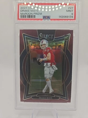 2024 Panini Select - Concourse Drake Maye #27 Maroon Prizm /149 (RC)