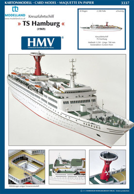 Kreuzfahrtschiff TS Hamburg Karte Papierausschnitt Modellbausatz HMV 3337 Maßstab 1:250
