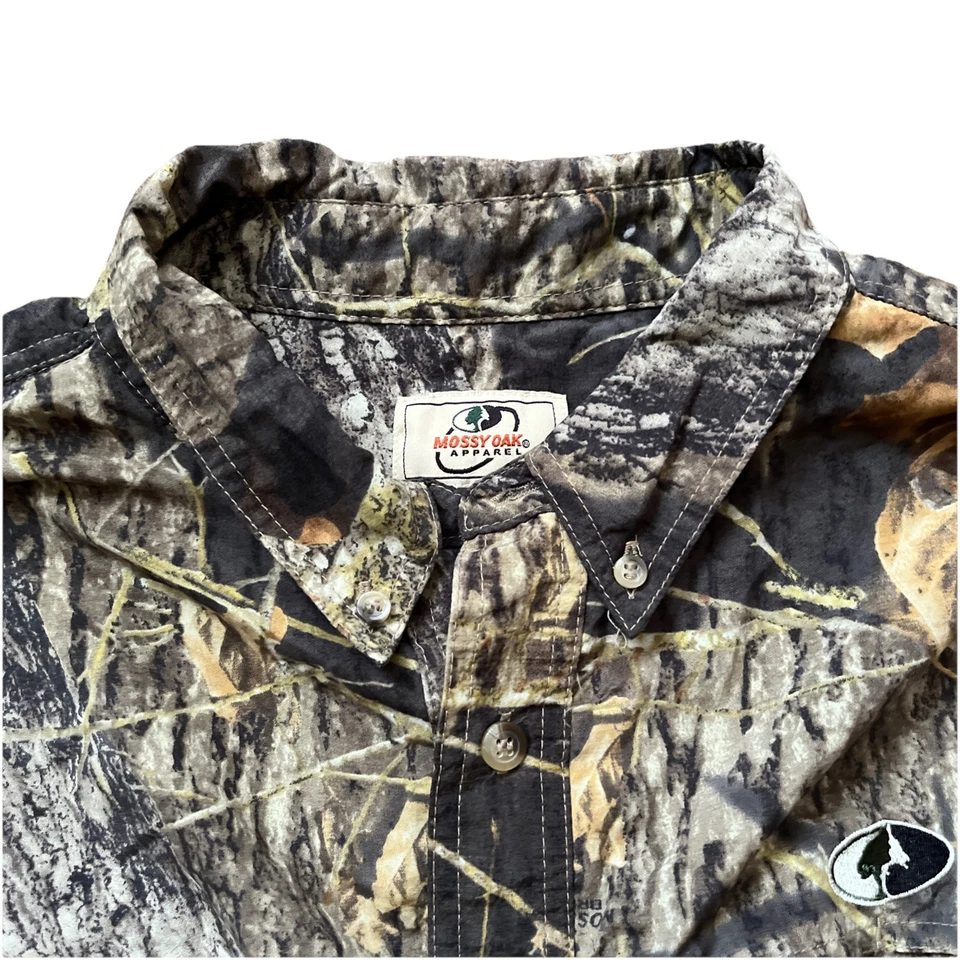 Camisa Mossy Oak Treklite Talla XLBrush Camuflada Manga Larga Bolsillos Ligera Caza Foto 4 de 4