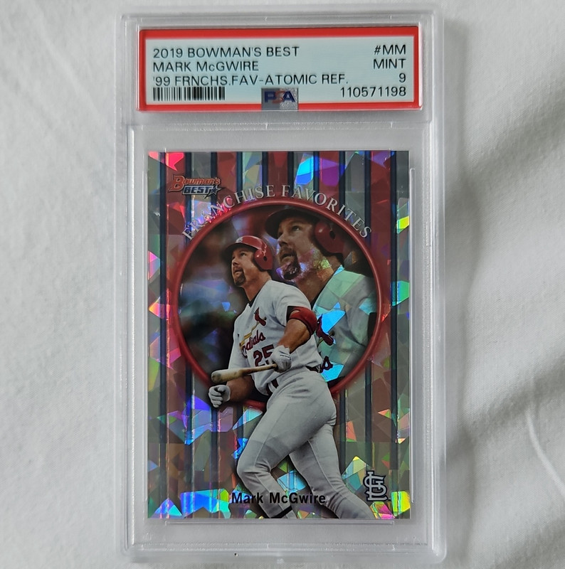Topps 2019 Bowman's Best Mark McGwire Franchise Favorites Atomic #99FF-MM PSA 9