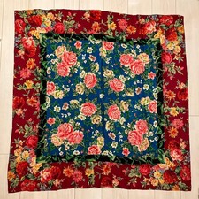 Grande écharpe KENZO motif floral soie mélangée 43,3 pouces vintage Japon