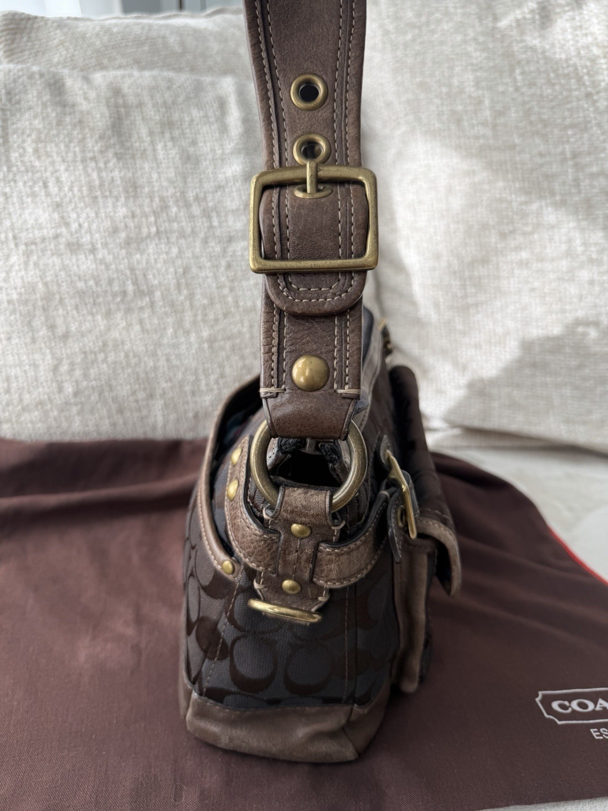 Coach 65th Legacy Turnlock Shoulder Bag Vintage Brown - Gem