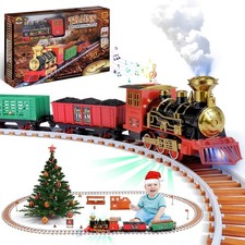 Electric Train Set for Kids - Train Set for Kids Ages 4-8 with Sounds, Lights