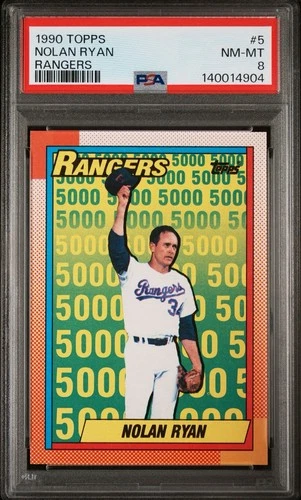 1990 Topps Nolan Ryan #5 Rangers PSA 8 NM-MT Texas Rangers HOF