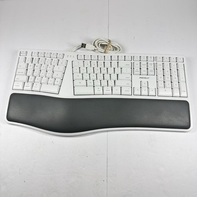 Macally Mergokey Wired USB Ergonomic Keyboard for Mac White Tested