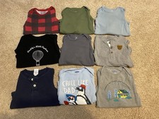 Boy's Size 18 Months 9-Piece Bundle of Long Sleeve One-Pieces - Mixed Brands