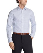 Tommy Hilfiger Men's Th Flex Regular-Fit Stretch Dress Shirt Blue-14.5 32/33
