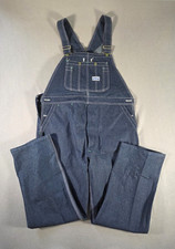 Vintage Big Smith Overalls Mens 38x33 Dark Wash Denim Bibs NEW Workwear Farmer