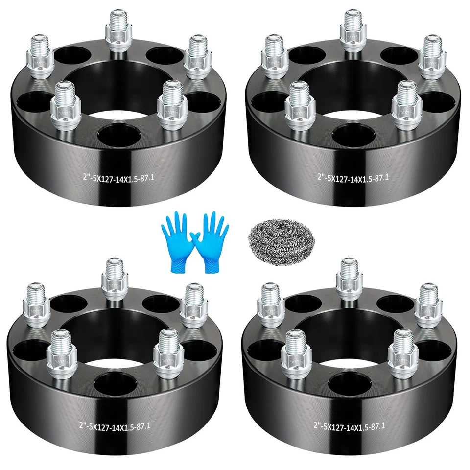 (4) For 1988-1999 Chevrolet/ GMC C1500 5x5/ 5x127 Wheel Spacers 2" Thick 14x1.5 Foto 4 de 4