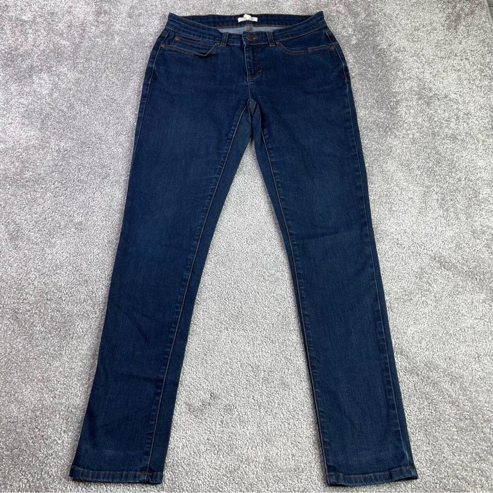 Eileen Fisher Jeans Women’s 4* Blue Dark Wash Skinny Leg Low Rise Organic Cotton