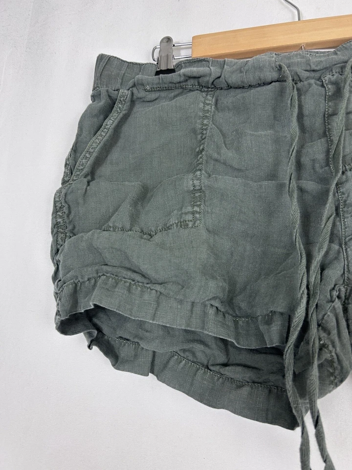 Caslon Womens Size Large Olive Green Linen Drawstring Shorts 36x4" - Image 2 of 4