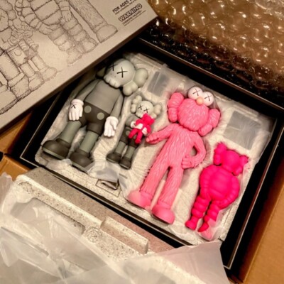 Kaws Family Vinyl Figure Grey Pink | eBay