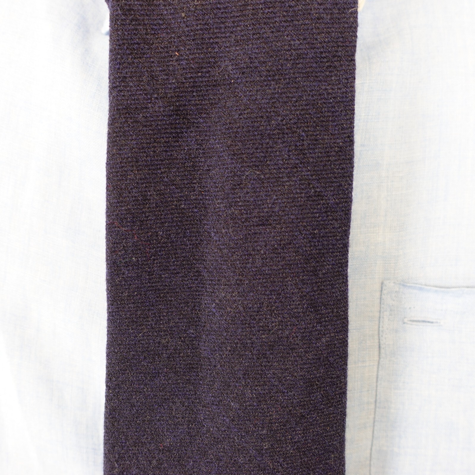 CRICKET Neck Tie Blue Solid Mens Wool Designer Wo… - image 2