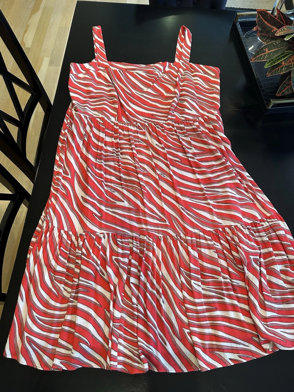Abito Michael Kors 2XL morbido zebrato midi geranio taglie forti