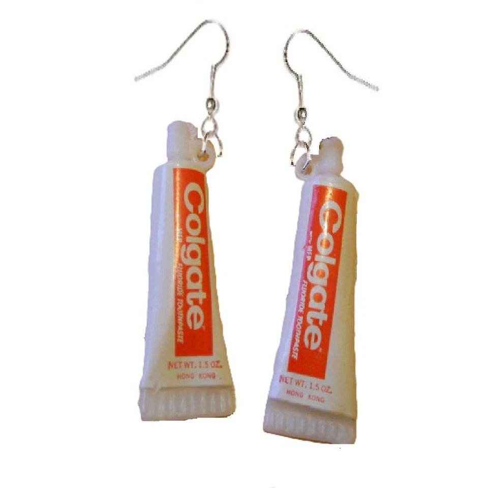 PASTA DE DIENTES Funky PENDIENTES Dental Higienista Dentista Dientes Dijes Bisutería Foto 4 de 4