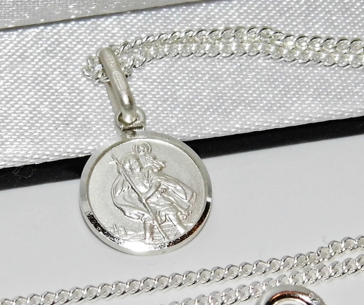 St Christopher Baseball Medal in Sterling Silver With Rhodium Plated N –  www.allpatronsaints.com