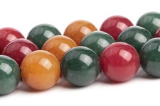 Yellow Red Green Jade Beads Round Gemstone Loose Beads 8/10MM
