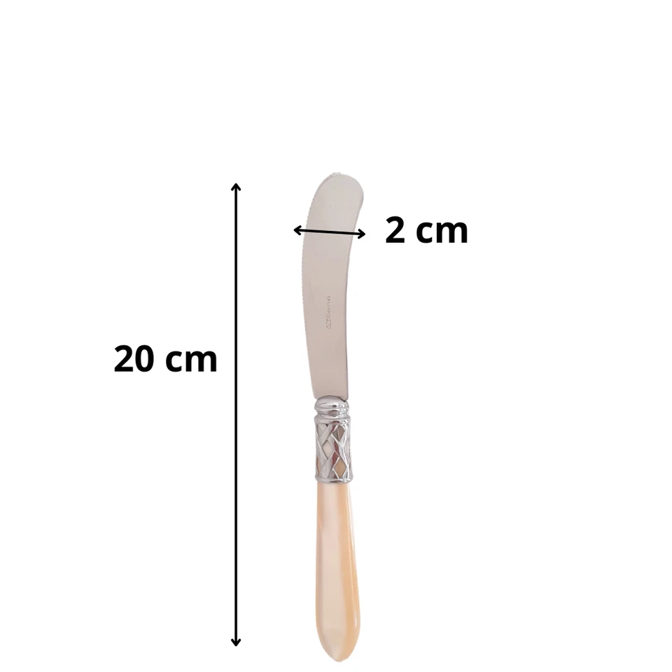 Coltello da burro lama acciaio ghiera cromata, spalmatore di formaggio Bugatti - Immagine 4 di 4