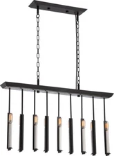 Nuvo Zanzibar 9 Light Textured Black Antique Nickel Chandelier/Island Light $750