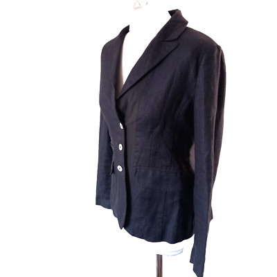 Noa Noa Womens Grey Landfield Linen 3 Button Blazer Jacket Size S
