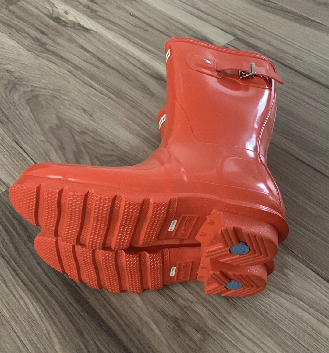 NWB Hunter Original short gloss Orange Rain Boots Women's Size US