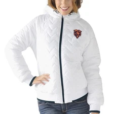 Chicago Bears Womens Drop Back Hooded Full Zip Jacket White by G-III