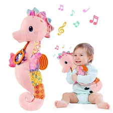 BabyGirl Toys -6Months,Infant Musical Stuffed Animals SoftToy with BrightColors