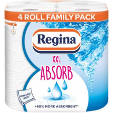 Regina XXL Kitchen Rolls ? 4 Pack | 2-Ply Super Absorbent & Extra Strong Towels