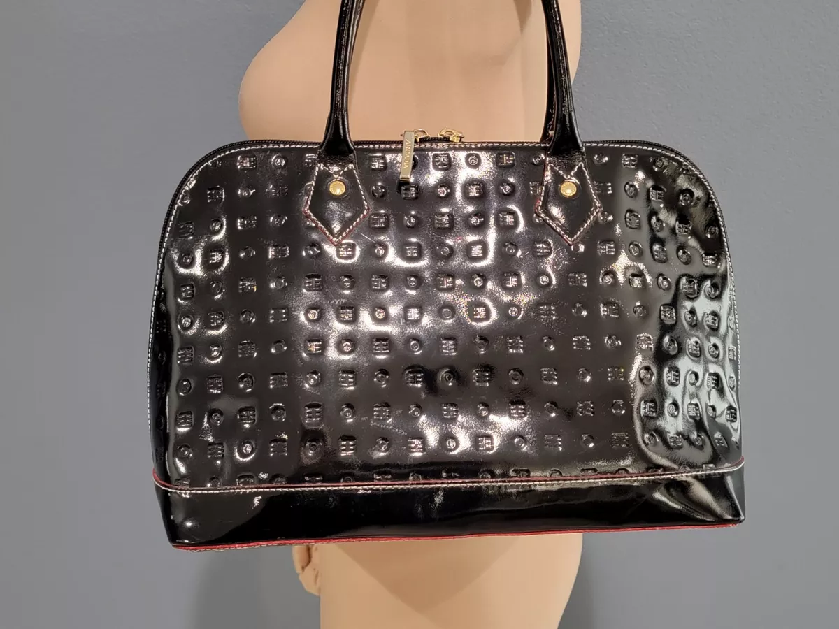 ARCADIA Black Patent Leather Large Satchel Purse eBay
