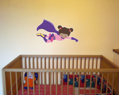 Samunshi Superheldin Kara Wandtattoo Wandaufkleber Kinderzimmer  5 Größen