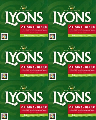 6 × Lyons Original Blend 80 Tea Bags (480 tea bags in total)