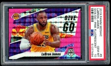 Lebron James 2019-20 Panini Mosaic Give And Go Pink Fluorescent Prizm /10 PSA 10