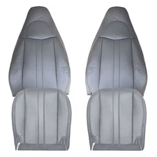 For 2003-2014 Chevy Express Van Driver & Passenger Leather Seat Cover Dark Gray