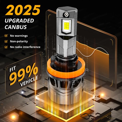 AUXBEAM 1:1 H7 H9 LED Headlight High Low Beam 6500K White For Kia Soul 2012 2013 - Picture 9 of 12