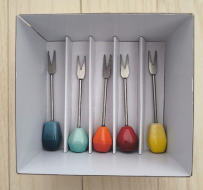 食器 Le Creuset Core Rainbow Food Pick Set, Cutlery Fruit Forks