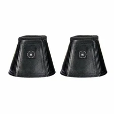 EquiFit Essential Bell Boots with Fleece Top - Black - Medium & Large