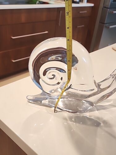 Huge 10" Daum France Crystal Art Glass Snail Signed - Picture 7 of 9