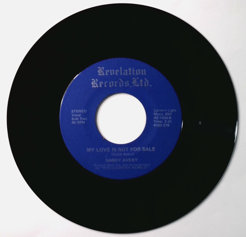 Sandy Avery 45 RPM Record My Love Is Not For Sale/ Antiques & Souvenirs SIGNED - Imagen 2 de 2