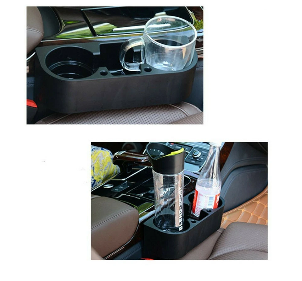 Extensor portavasos de coche organizador automático para bebidas asiento hueco caja de almacenamiento negro Foto 4 de 4