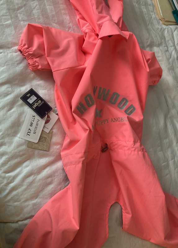 PuppyAngel Multi Protect Bodysuit Raincoat, 4X-Large, Pink