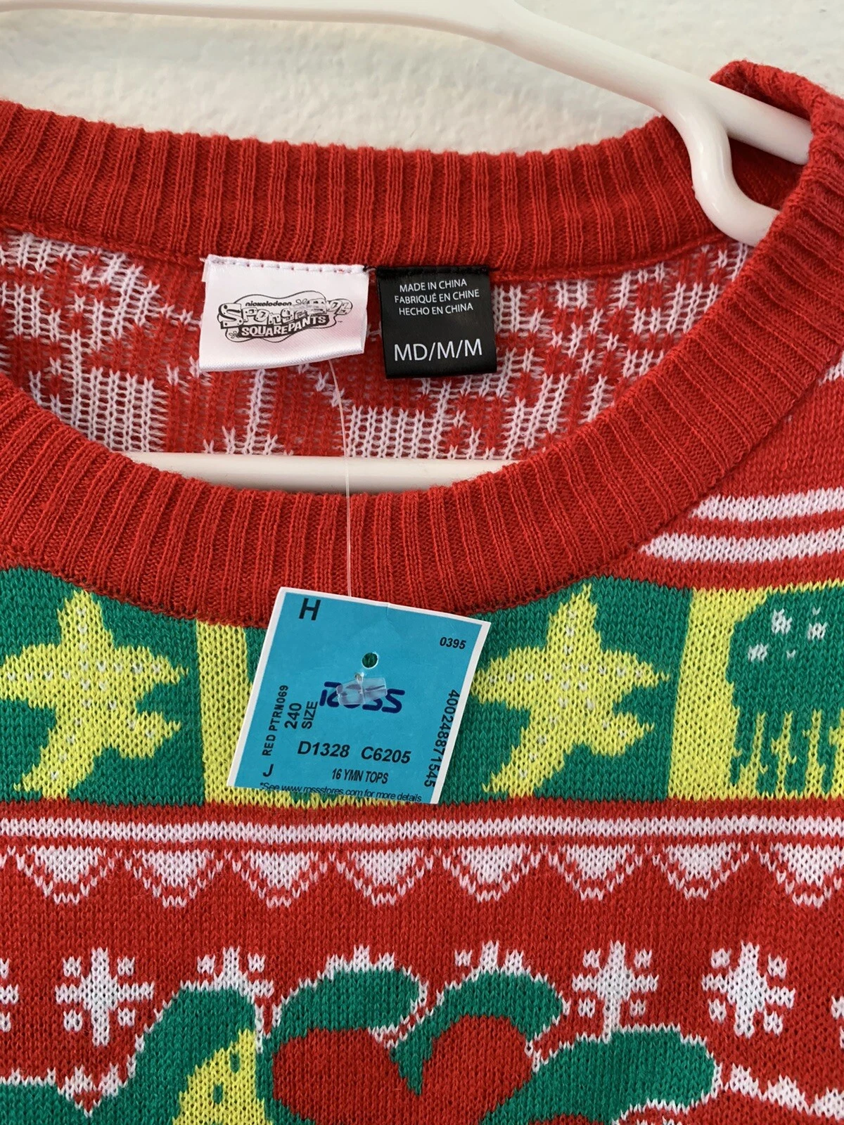 NEW Nick 90s Spongebob Squarepants Mens Ugly Christmas Sweater Size Medium