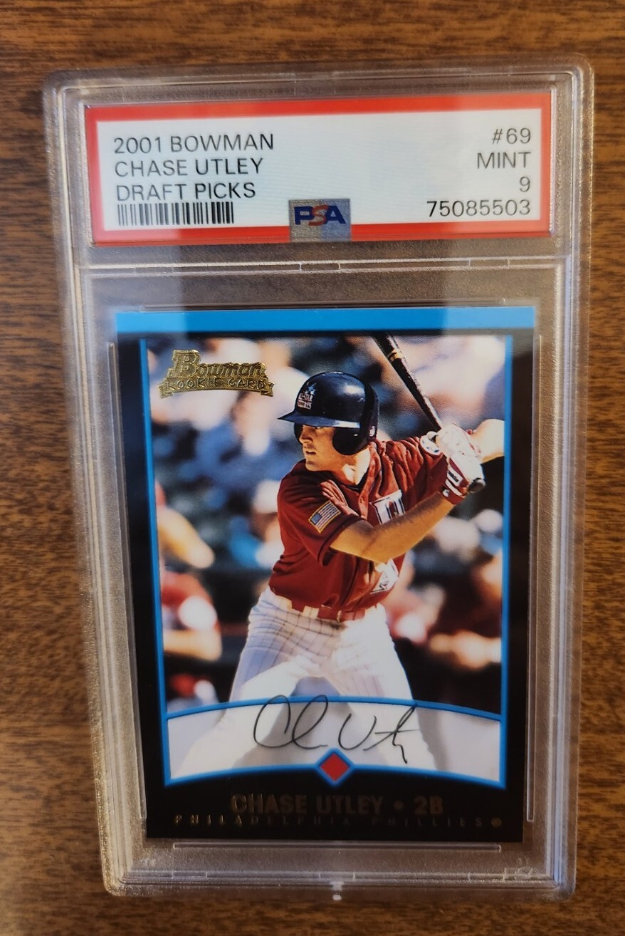 2001 Bowman Draft Picks #69 BDP69 Chase Utley - PSA 9 MINT PHILLIES