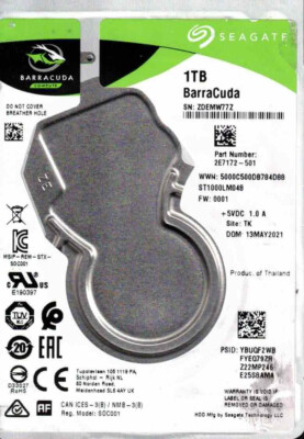 ST1000LM048,  2E7172-501,  0001, TK,   WDEM  SEAGATE SATA 1TB MAY 2021
